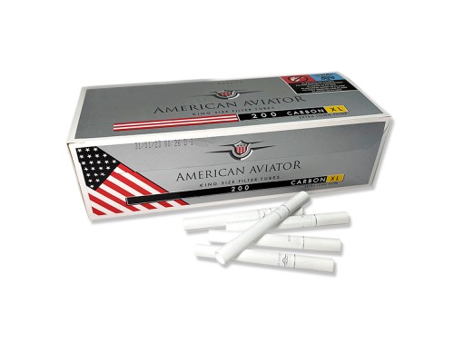 Гильзы "American Aviator XL Filter" White Tipping 8.1/24мм (200) Carbon